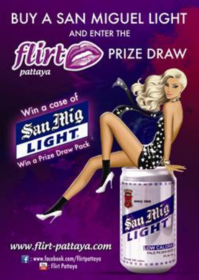 You are the lucky winner of the official San Miguel Light Flirt Pattaya Prize Draw.