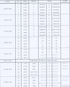 Beach Football Schedule